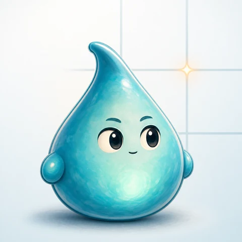 A little aqua Flitch, the character from Flitches